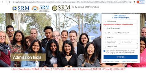 online admission portal srm|srm admission 2021.